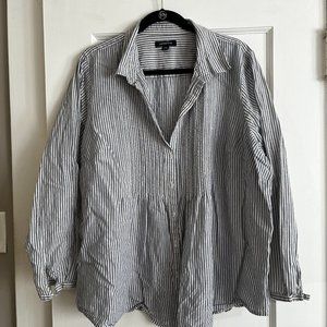 Lands' End Striped Pintucked Shirt